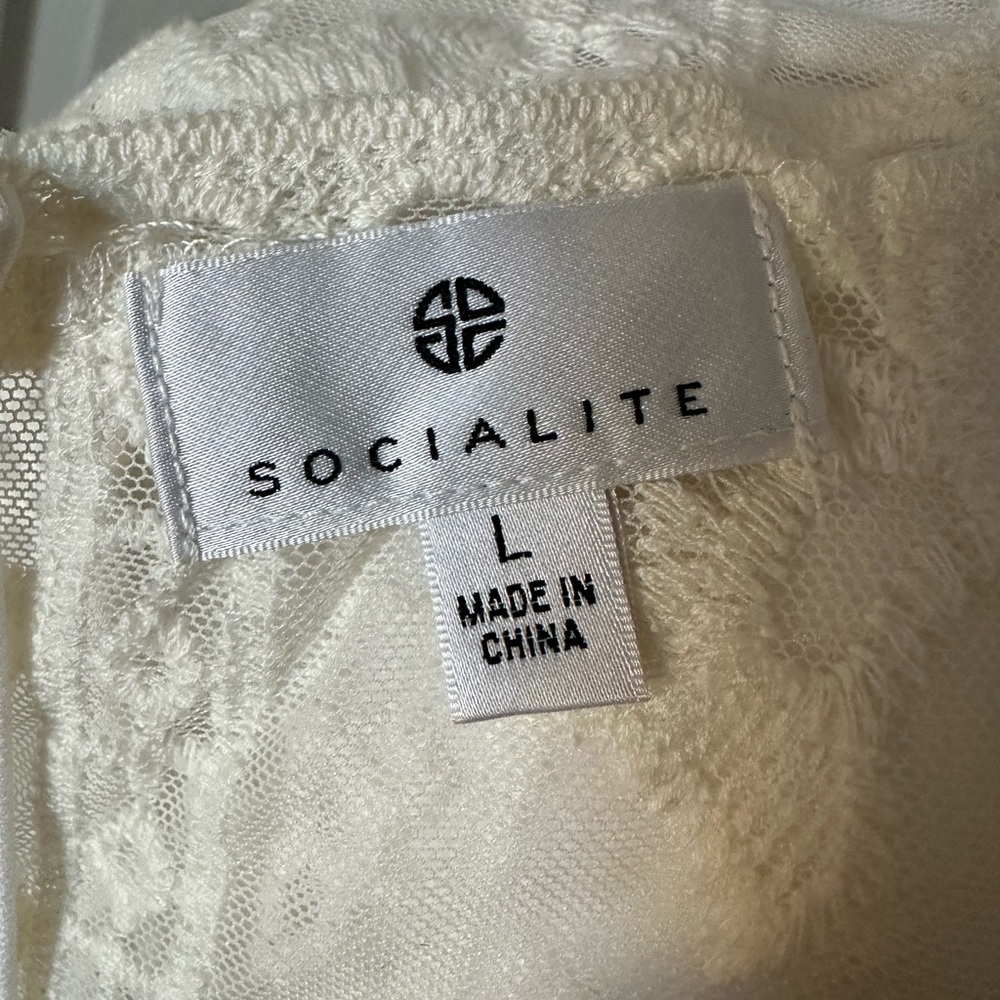Socialite Lace Romper, cream, size L - Picture 6 of 9